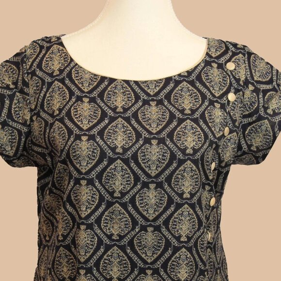 Black Printed Kurta | Indian Kurtas for Women | Muvvas Boutique - Picture 5 of 5